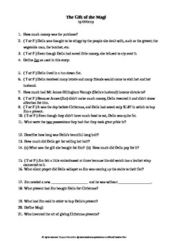 Preview of The Gift of the Magi O'Henry Guided Reading Worksheet Crossword & Wordsearch