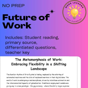 Preview of The Gig Economy: Current Event Guided Reading Comprehension Worksheet