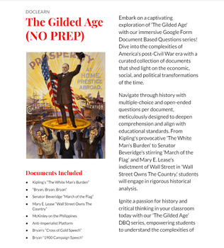 Preview of The Gilded Age Bundle DBQ/RLAH: No Prep, Self Grading, US I, APUSH, APGOV