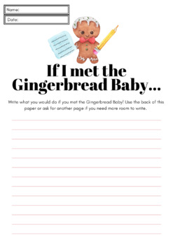 Preview of The Gingerbread Baby by Jan Bret Writing Activity