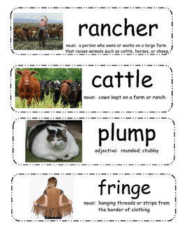 Preview of The Gingerbread Cowboy vocabulary cards