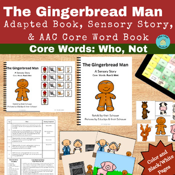 Preview of The Gingerbread Man Fairy Tale|Interactive Sensory Story & AAC Core Word Book
