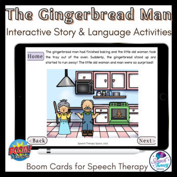 Preview of The Gingerbread Man INTERACTIVE Story & Language Activities BOOM CARDS