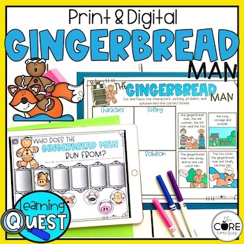 Preview of The Gingerbread Man Lesson Plans - Digital Gingerbread Man Sequencing Activities