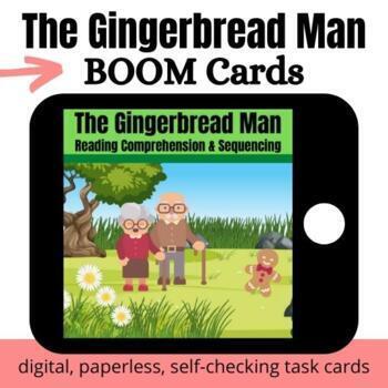 Preview of The Gingerbread Man Reading Comprehension BOOM Cards FREEBIE