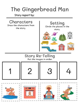 Preview of The Gingerbread Man Retelling Worksheet