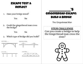 Preview of The Gingerbread Man STEM Workbook