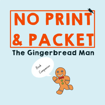 Preview of The Gingerbread Man Speech Companion with Worksheets and Boom Cards™ for Prek