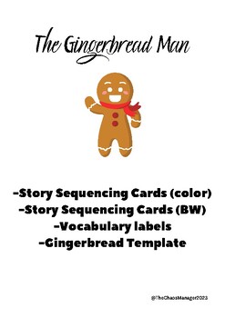 Preview of The Gingerbread Man Story Sequencing