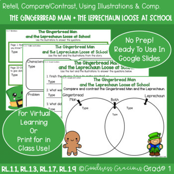 Preview of The Gingerbread Man and the Leprechaun Loose At School Reading Activities