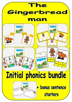 Preview of The Gingerbread Man resource bundle - initial phonics resources