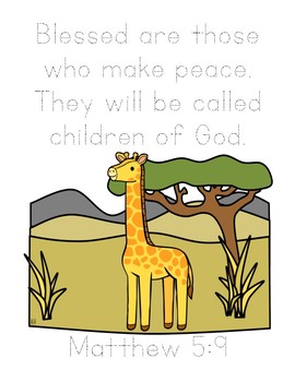 The Giraffe That Walked to Paris Bible Verse Printable (Matthew 5:9)