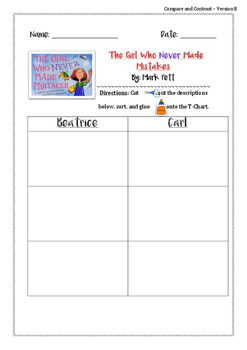 the girl who never made mistakes activity packet by jaclynvee14 tpt