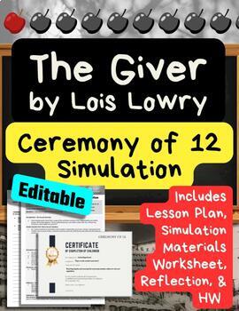 Preview of The Giver 7-8 Chapter 7 and 8 Ceremony of 12 Simulation Interactive Activity HW