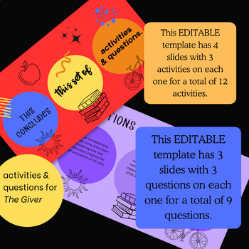 Preview of The Giver Activities & Questions: Standards-Based ELA Activities