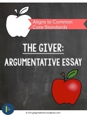 The Giver Argumentative Essay Prompt and Graphic Oranizer 