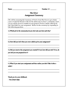the giver chapter 24 assignment