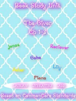 Preview of The Giver: Book Study Unit.  Chapters 1-3