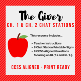 The Giver Ch. 1 & 2 Chat Stations (Discussion Questions)