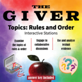 The Giver - Topics: Rules and Order