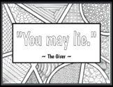 The Giver Character Quotes with Zentangles to Color