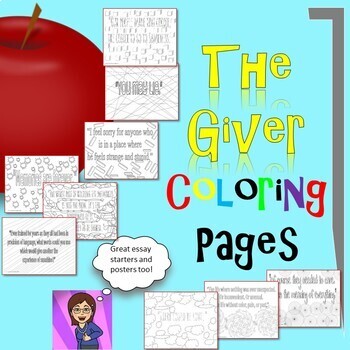 Preview of The Giver Coloring Pages: Mini Posters Distance Learning