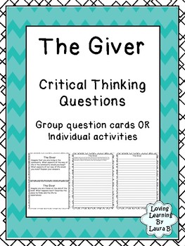 critical thinking questions for the giver