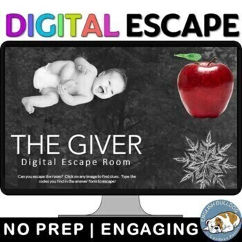 Preview of The Giver Digital Escape Room Review Game Activity