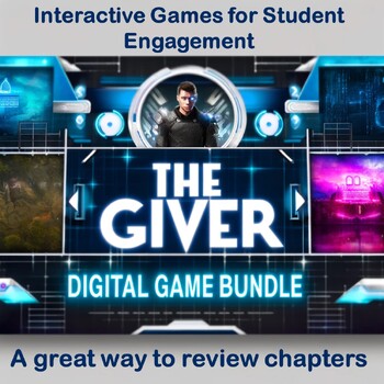 Preview of The Giver Digital Game Bundle - Engaging Chapter Review & Interactive Quizzes