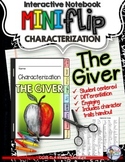 The Giver: Interactive Notebook Characterization Mini Flip