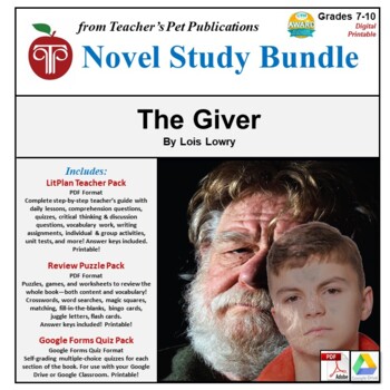 Preview of The Giver LitPlan Novel Study Unit Bundle