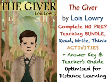 Preview of The Giver (Lois Lowry) Complete NO PREP TEACHING BUNDLE ACTIVITIES + ANSWERS