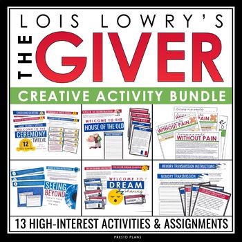 Preview of The Giver Activity Bundle - Creative Activities and Assignments for the Novel