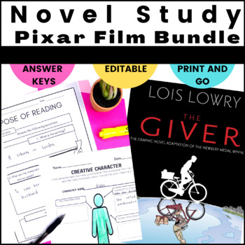 Preview of The Giver Lois Lowry Novel Study/Pixar Short Films BUNDLE