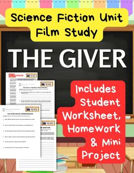Preview of The Giver Movie Compare to Book Worksheet for End of Unit Compare Contrast Movie