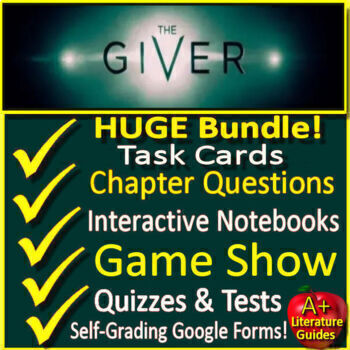 Preview of The Giver Novel Study Test, Activities, Chapter Quizzes, Comprehension Questions