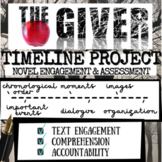 The Giver Novel Study Activity: "TIMELINE PROJECT" (For Re