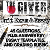 The Giver Novel Study: Final Test 45-Questions Plus Essay 