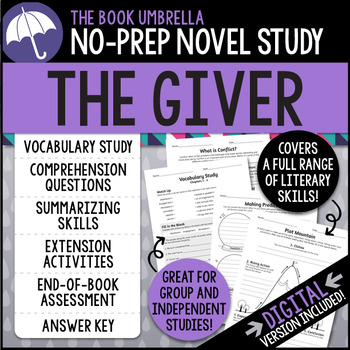 Preview of The Giver Novel Study { Print & Digital }