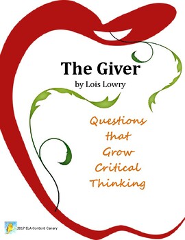 Preview of The Giver Novel Study Questions for Comprehension, Discussion, & Writing