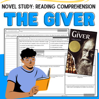 Preview of The Giver: Novel Study Reading Comprehension Skills Packet: Common Core Aligned