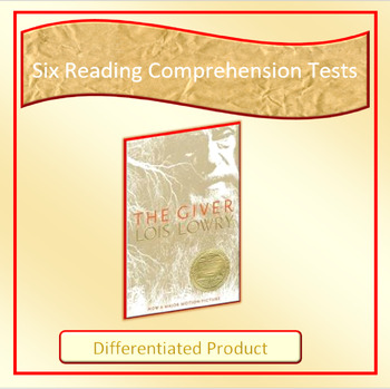 Preview of The Giver Reading Comprehension Tests ~ Whole Book ~ Differentiated Assessments