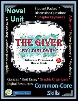 Preview of The Giver Unit for Reading Comprehension: Technology, Persuasion, & Human Rights