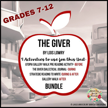 Preview of The Giver Novel Unit - 4 Activities (Pre-Reading, During, After)