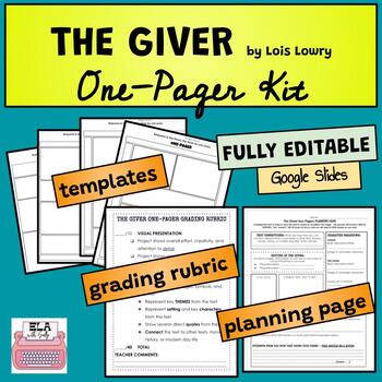 Preview of The Giver: One-Pager Kit
