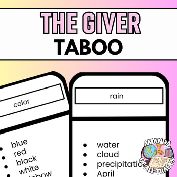 Preview of The Giver Precision of Language Taboo Mystery Word Game