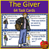 The Giver Task Cards (64) Comprehension, Skill Building, a