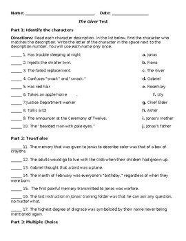 the giver job assignment quiz