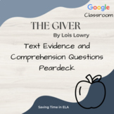 The Giver Text Evidence Comprehension Instruction/Digital-