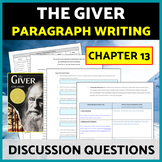 The Giver Themes Paragraph Writing, Reading Questions, Cha